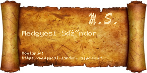 Medgyesi Sándor névjegykártya